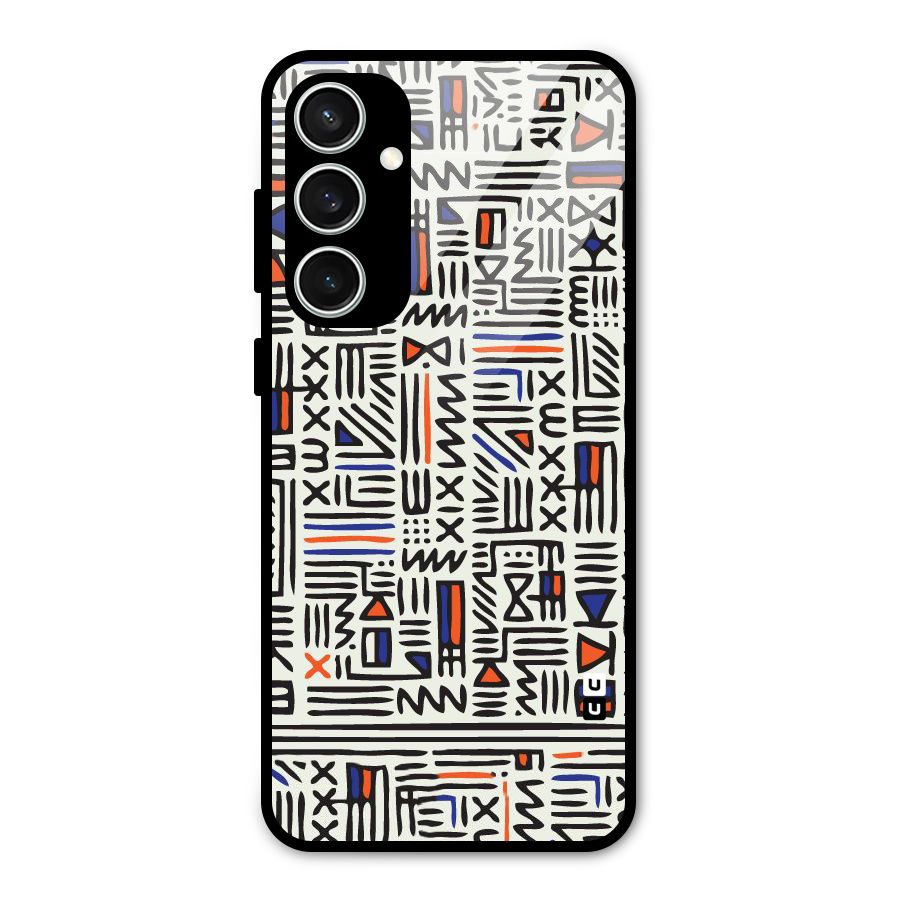 Orange Blue Number Glass Back Case for Galaxy S23 FE