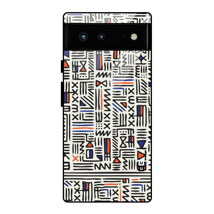 Orange Blue Number Glass Back Case for Google Pixel 6