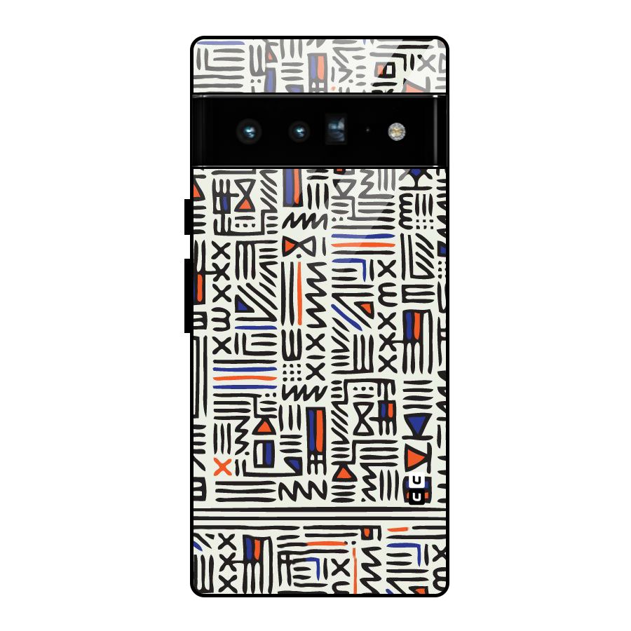 Orange Blue Number Glass Back Case for Google Pixel 6 Pro