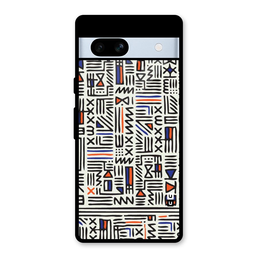 Orange Blue Number Glass Back Case for Google Pixel 7a