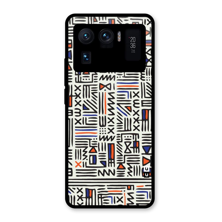Orange Blue Number Glass Back Case for Mi 11 Ultra