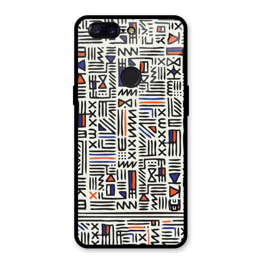 Orange Blue Number Glass Back Case for OnePlus 5T