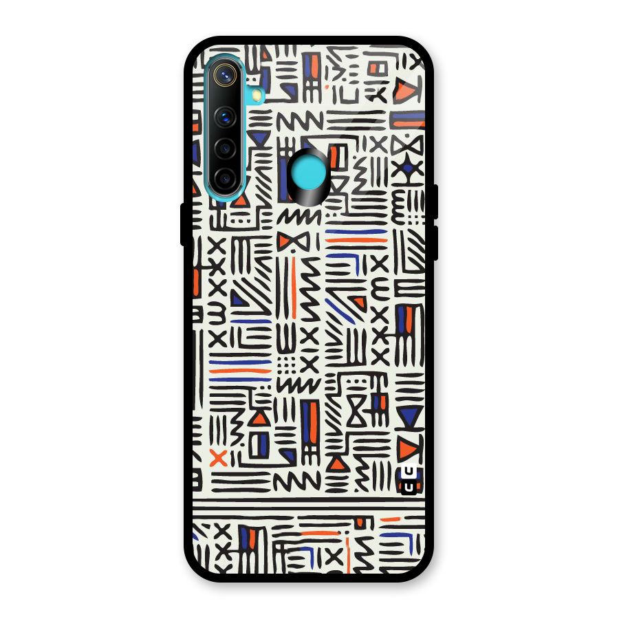 Orange Blue Number Glass Back Case for Realme Narzo 10