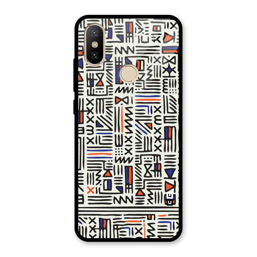 Orange Blue Number Glass Back Case for Redmi A2