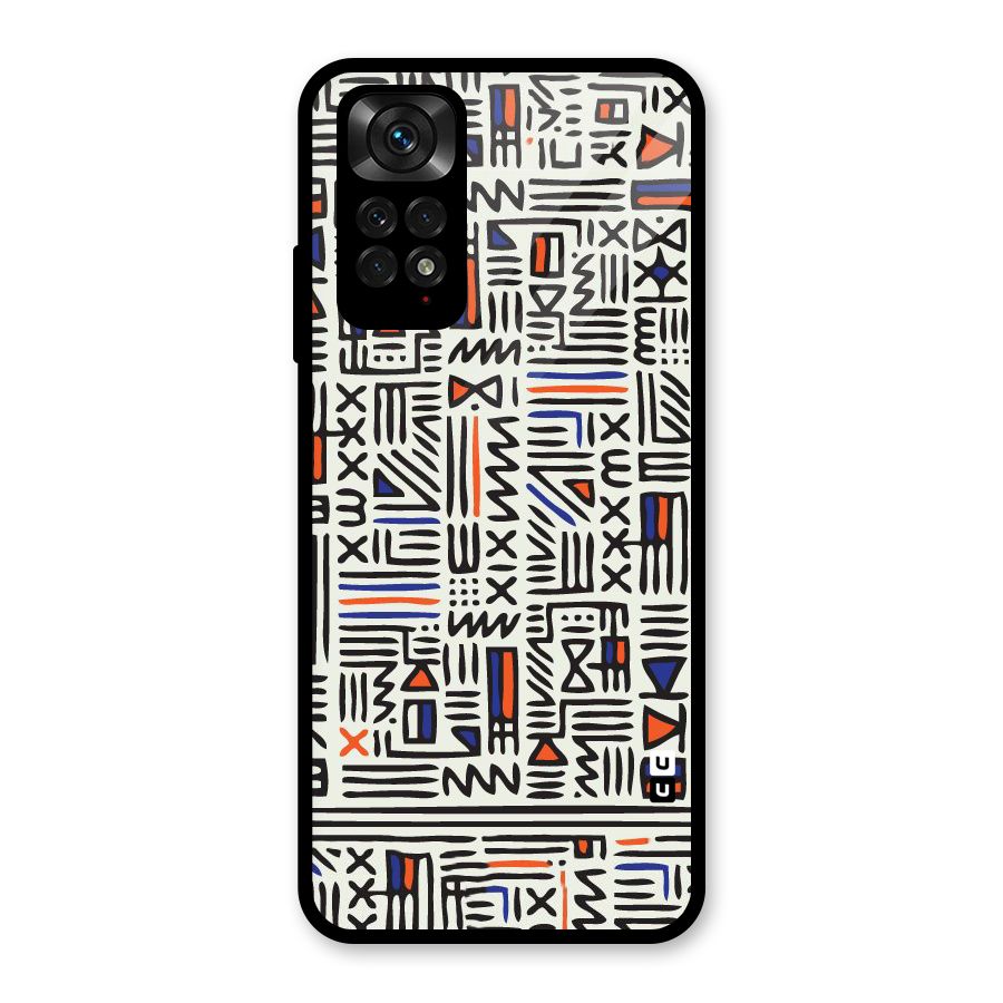 Orange Blue Number Glass Back Case for Redmi Note 11S
