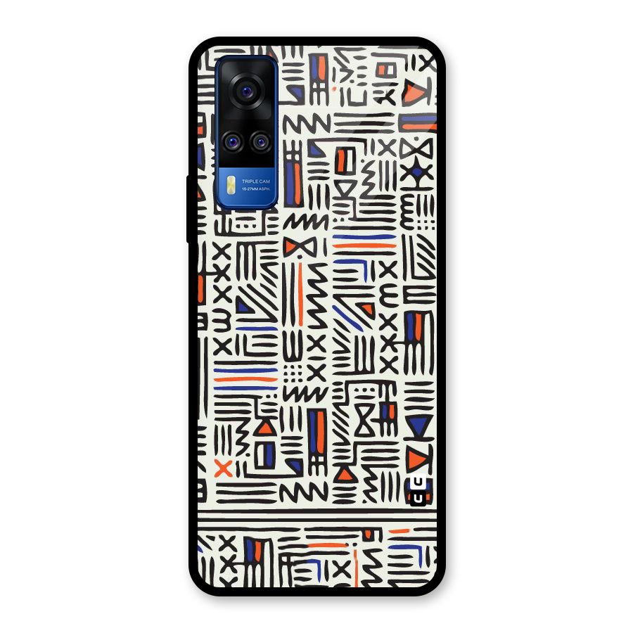 Orange Blue Number Glass Back Case for Vivo Y31