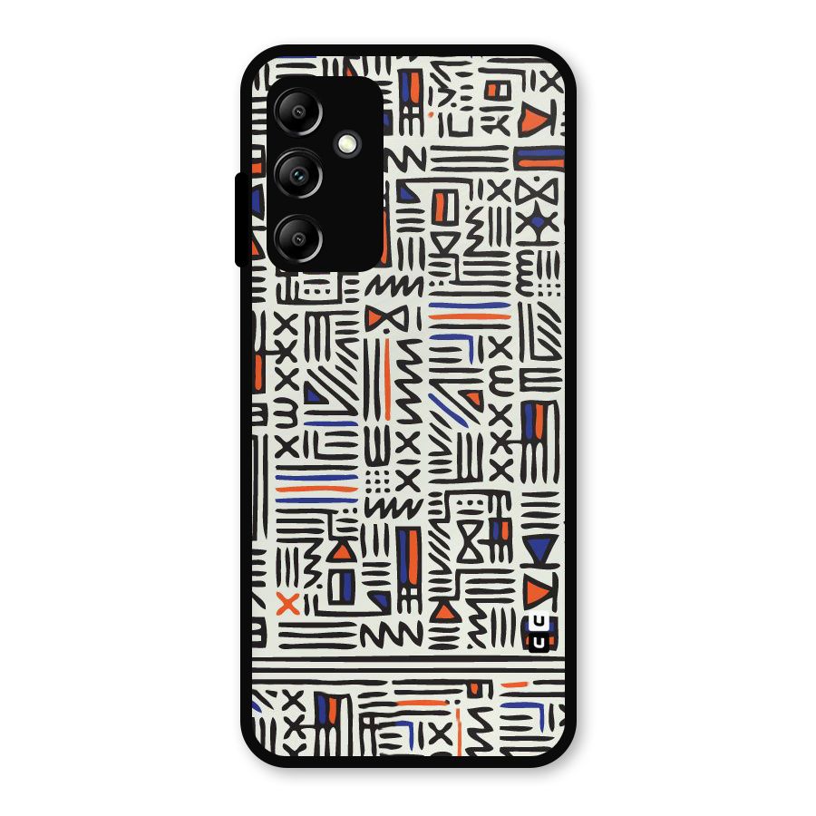 Orange Blue Number Metal Back Case for Galaxy A14 5G