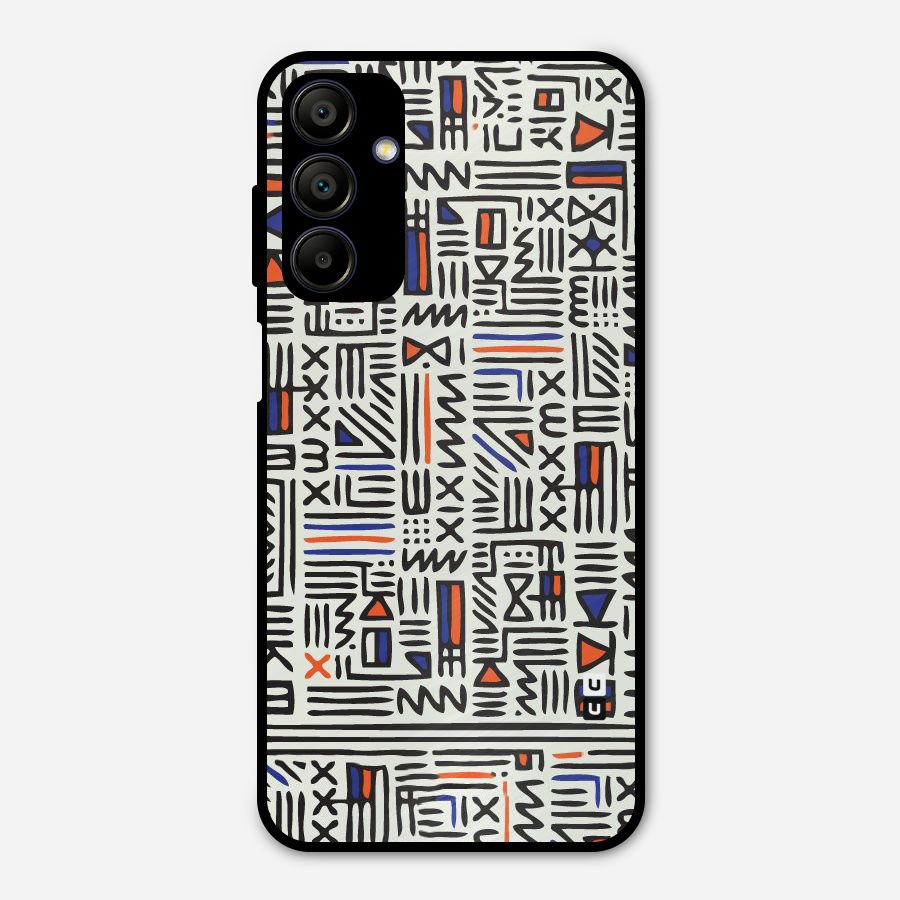 Orange Blue Number Metal Back Case for Galaxy A15 5G