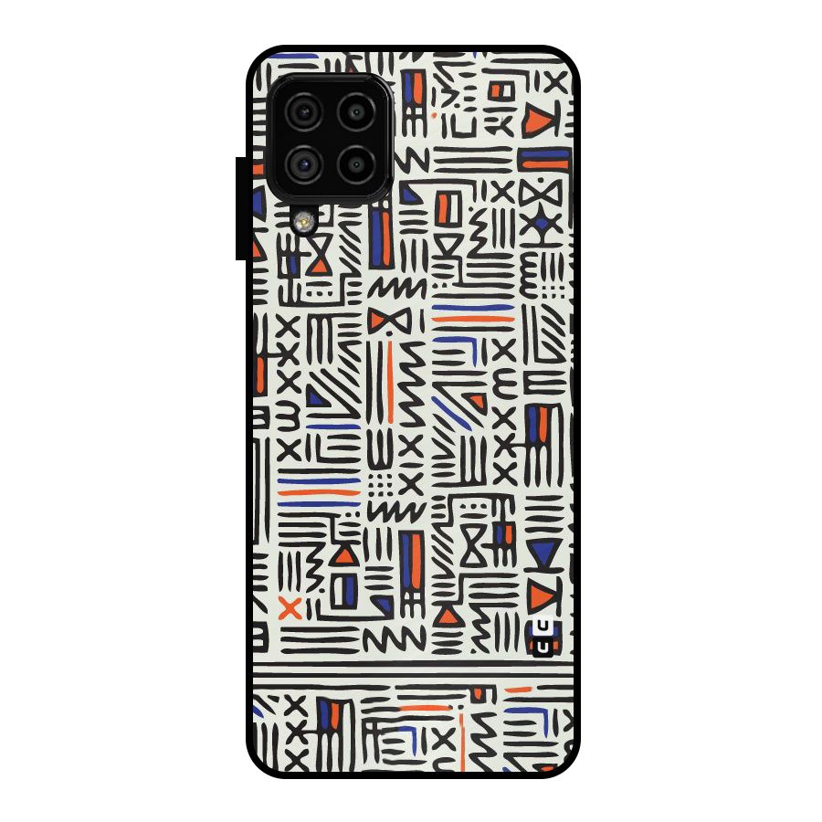Orange Blue Number Metal Back Case for Galaxy A22 4G