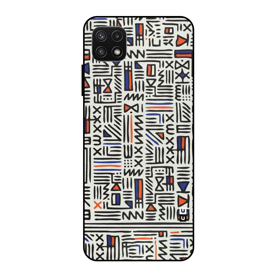 Orange Blue Number Metal Back Case for Galaxy A22 5G