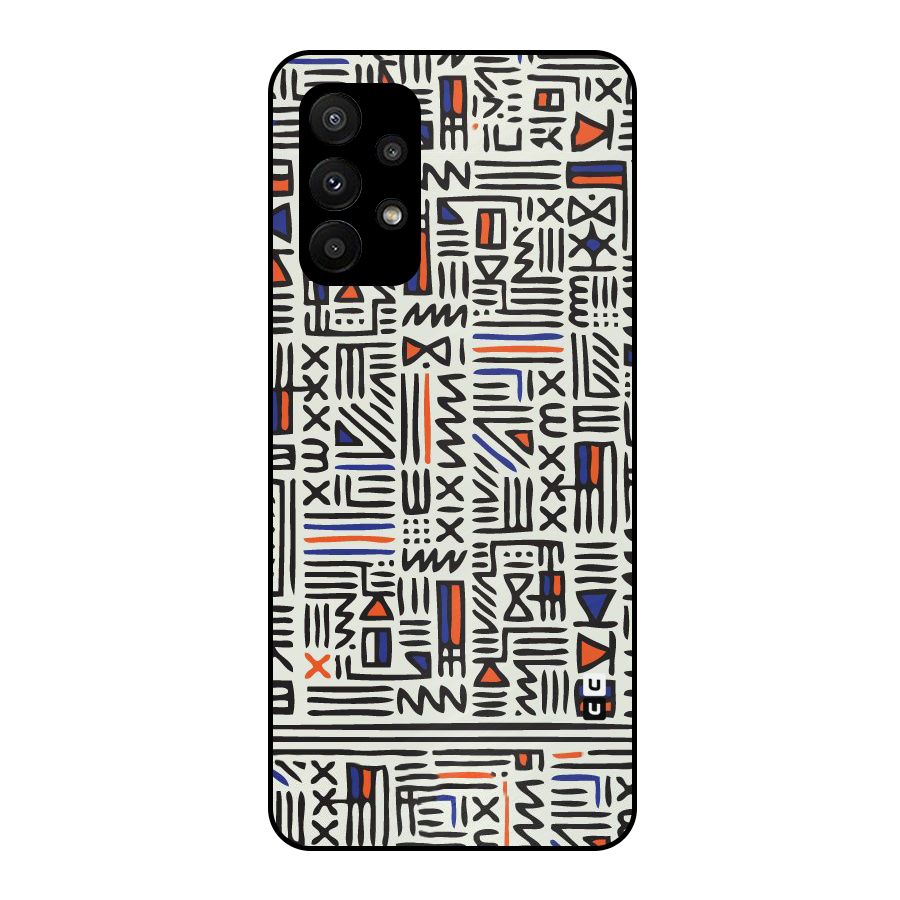 Orange Blue Number Metal Back Case for Galaxy A23