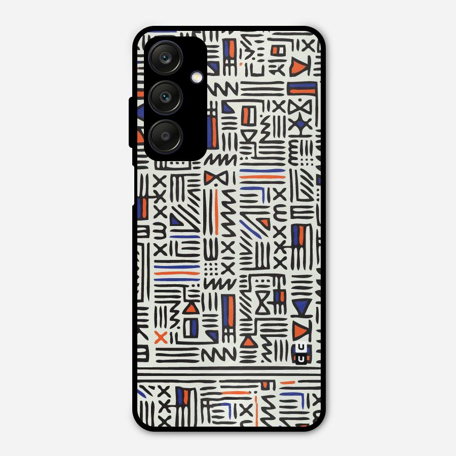 Orange Blue Number Metal Back Case for Galaxy A25 5G