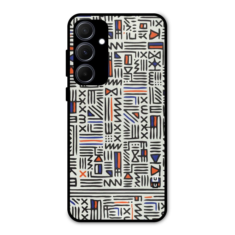 Orange Blue Number Metal Back Case for Galaxy A35