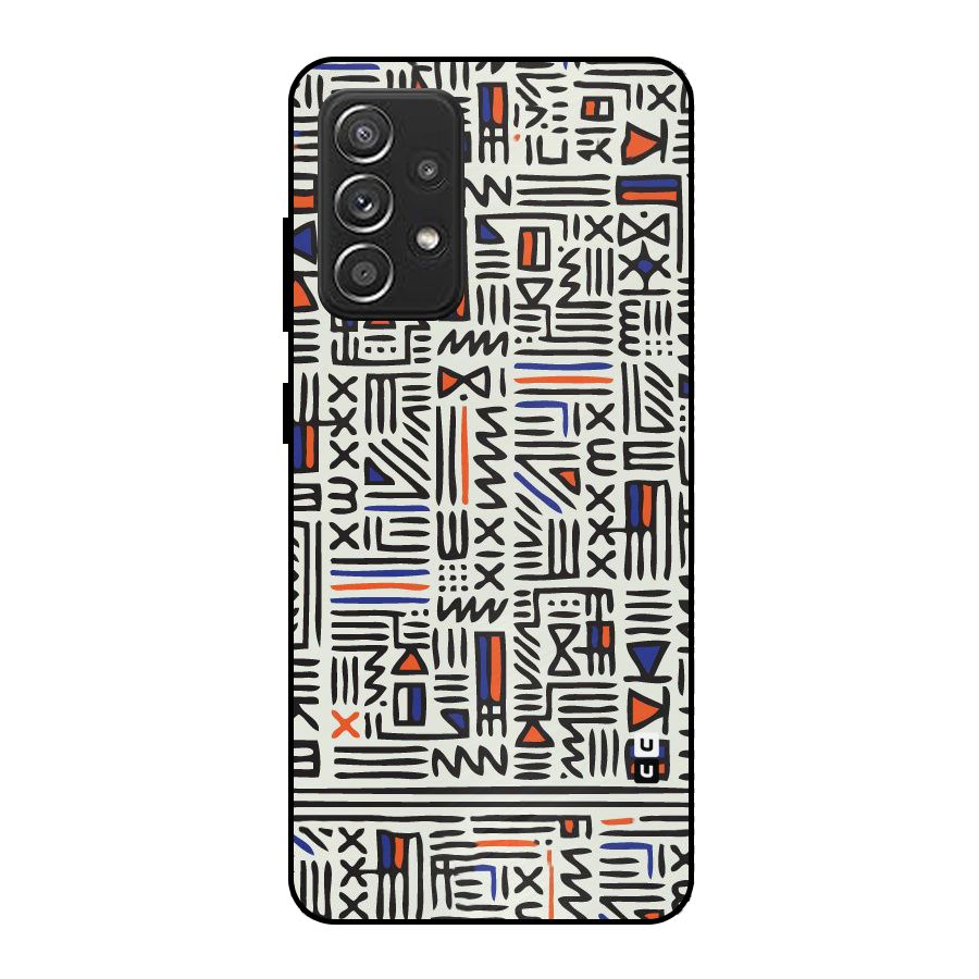 Orange Blue Number Metal Back Case for Galaxy A52