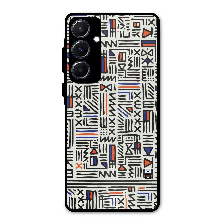 Orange Blue Number Metal Back Case for Galaxy A55
