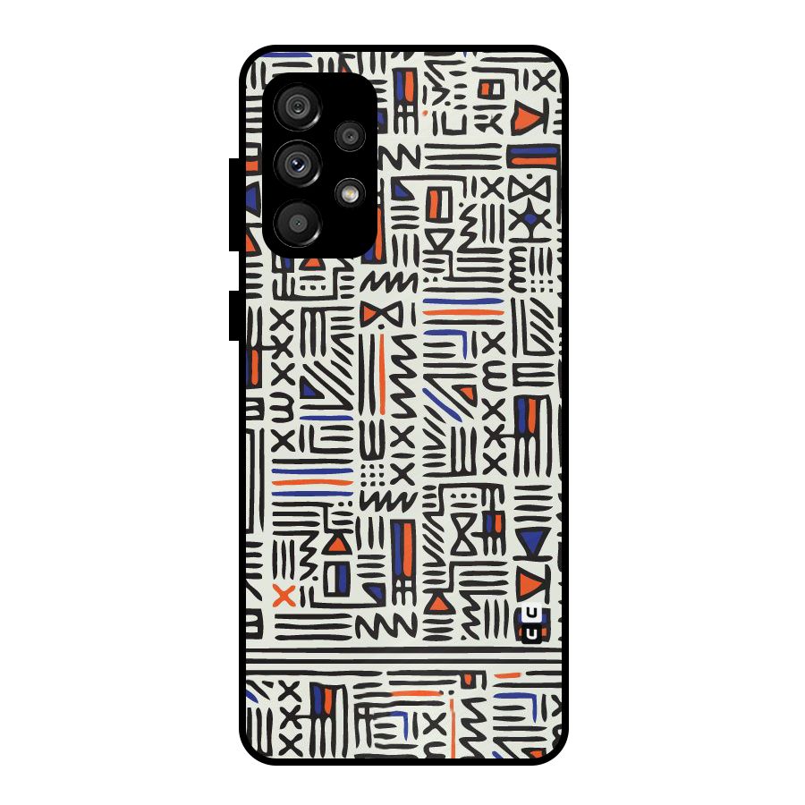 Orange Blue Number Metal Back Case for Galaxy A73 5G