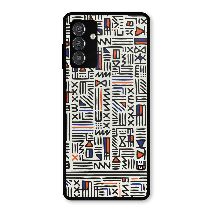 Orange Blue Number Metal Back Case for Galaxy F13
