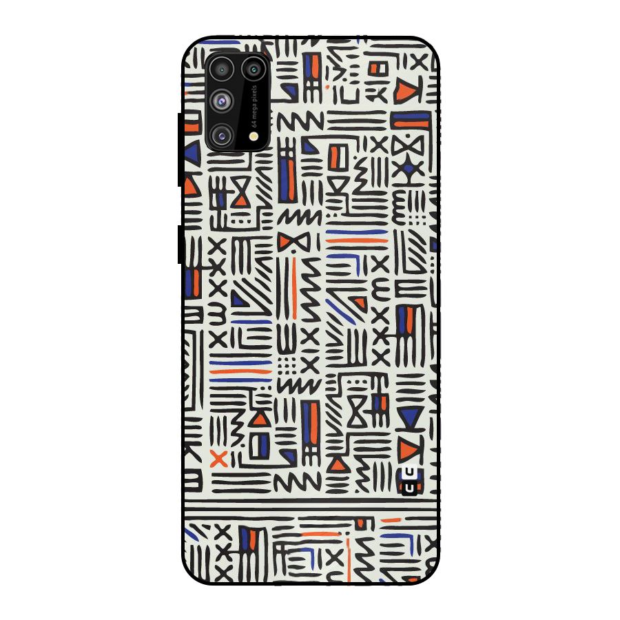Orange Blue Number Metal Back Case for Galaxy F41