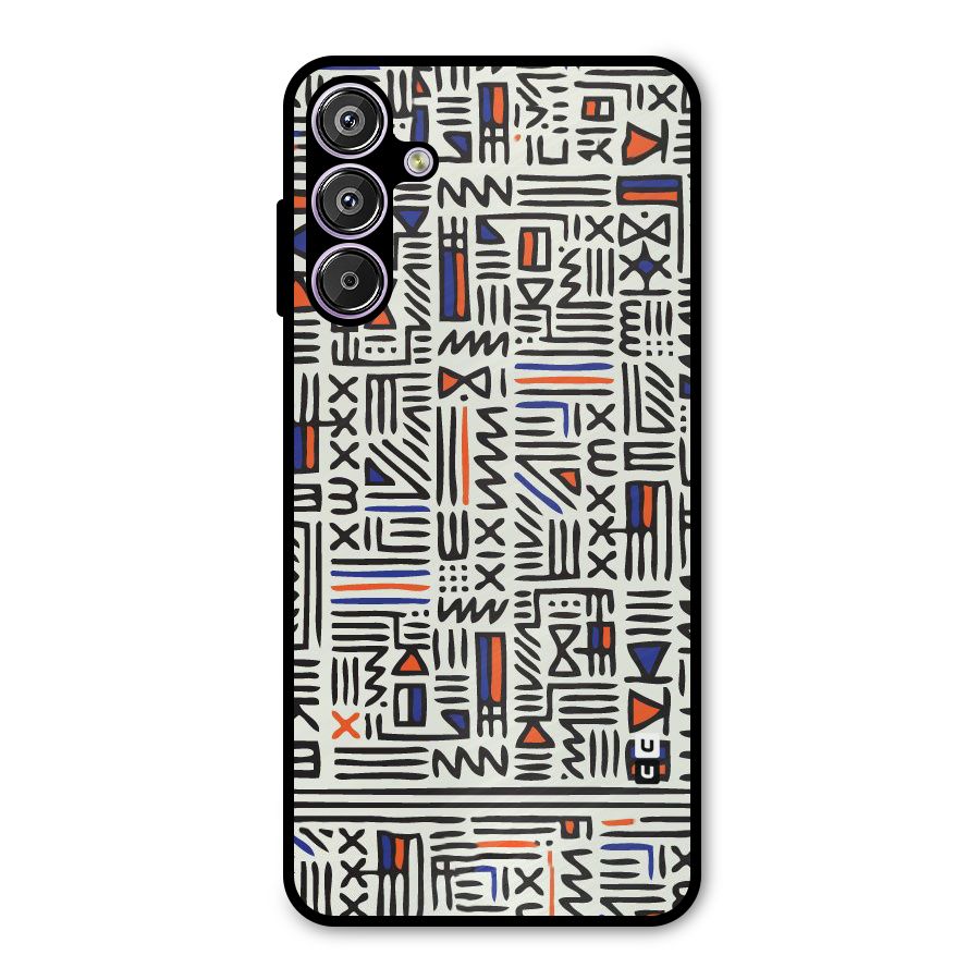Orange Blue Number Metal Back Case for Galaxy M15