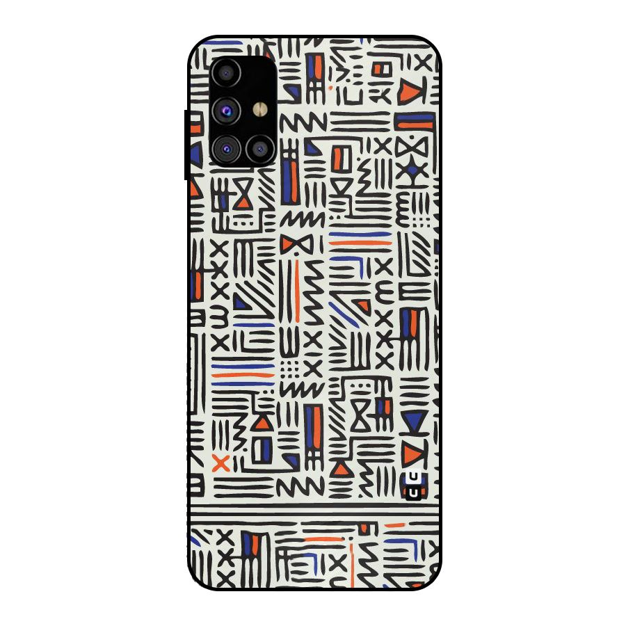 Orange Blue Number Metal Back Case for Galaxy M31s