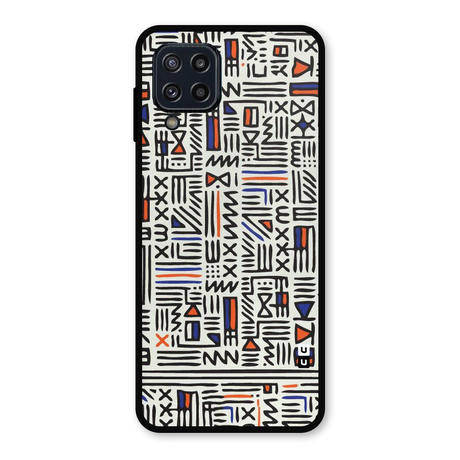 Orange Blue Number Metal Back Case for Galaxy M32