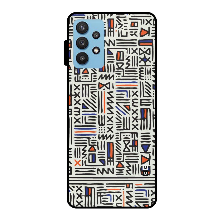 Orange Blue Number Metal Back Case for Galaxy M32 5G