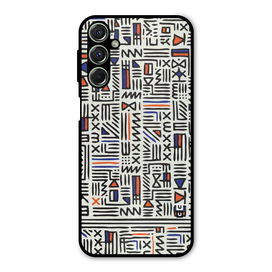 Orange Blue Number Metal Back Case for Galaxy M34