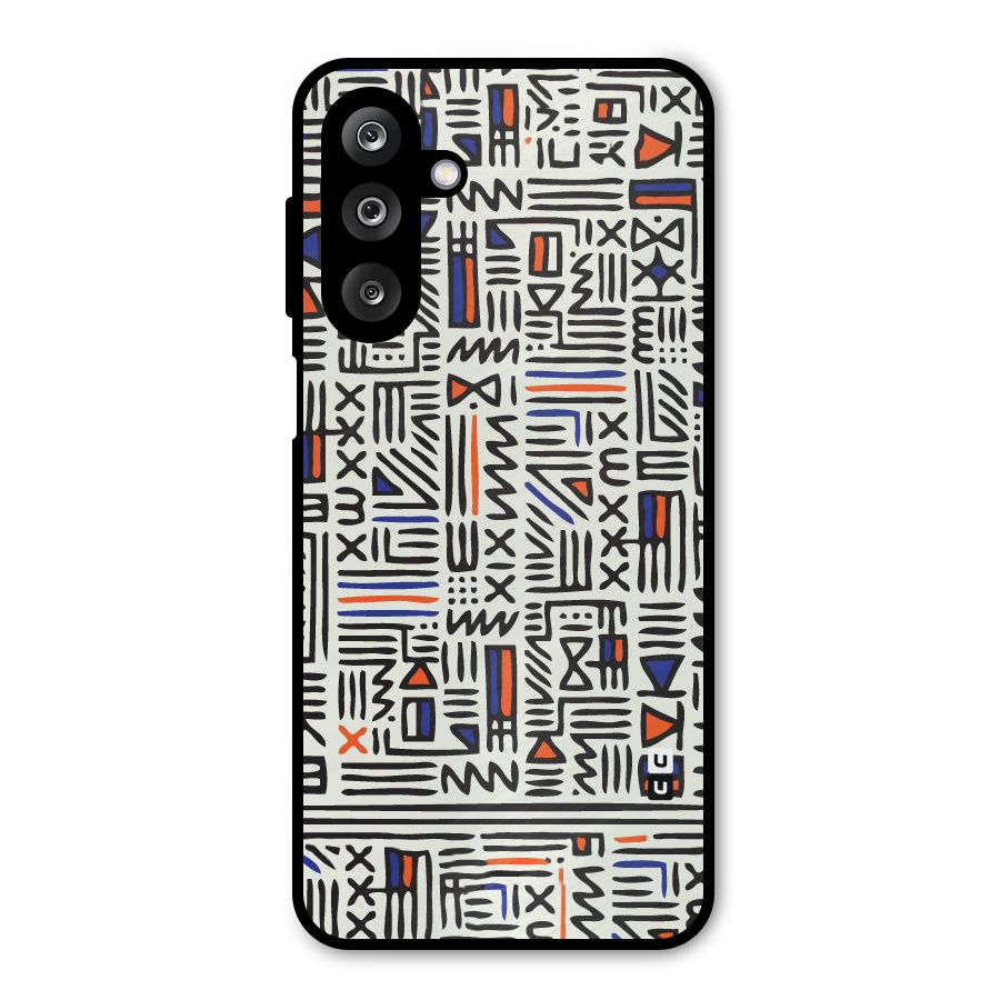 Orange Blue Number Metal Back Case for Galaxy M36