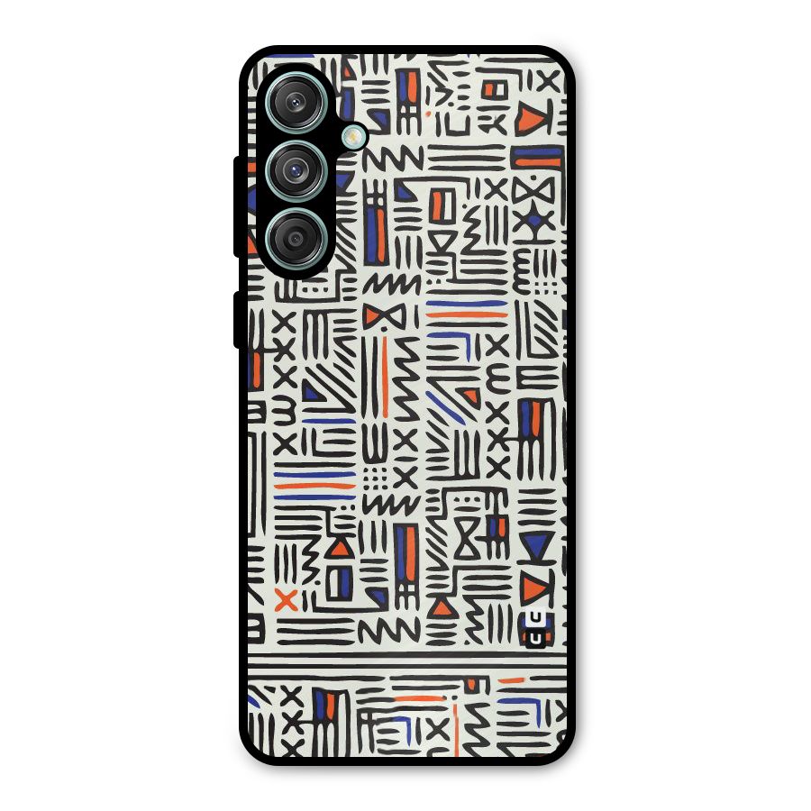 Orange Blue Number Metal Back Case for Galaxy M55 5G