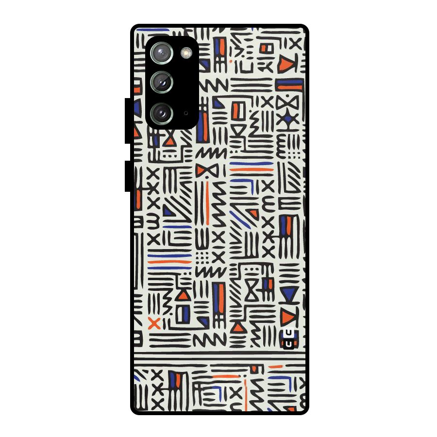 Orange Blue Number Metal Back Case for Galaxy Note 20