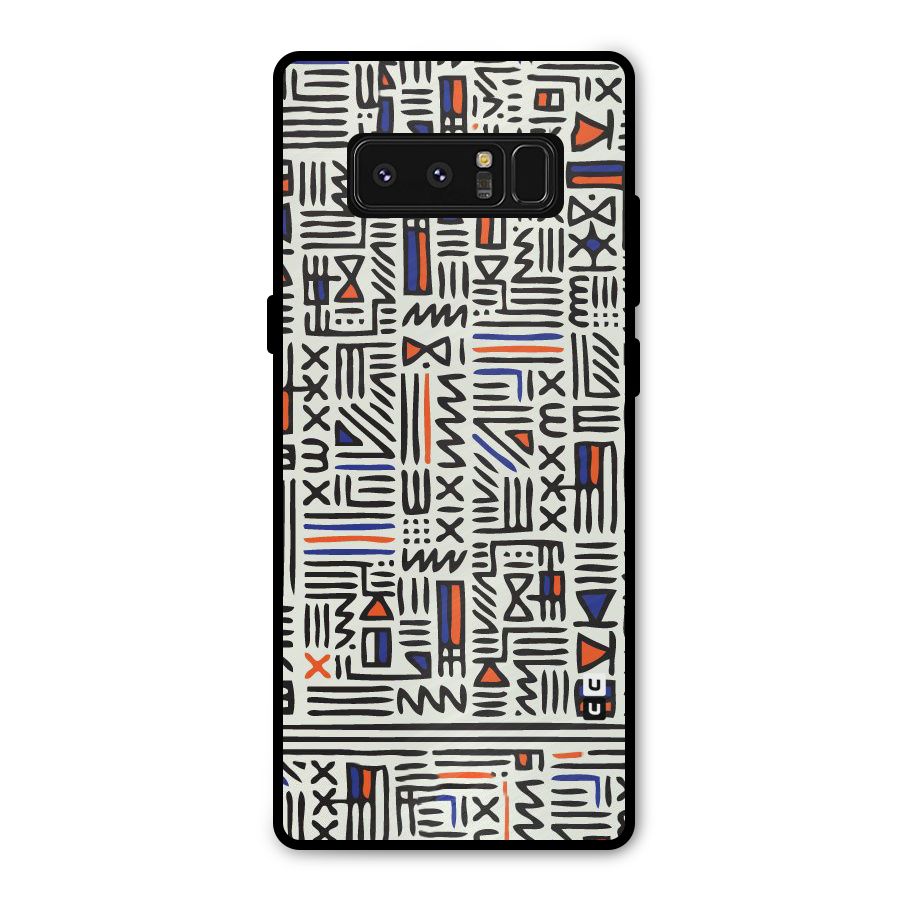 Orange Blue Number Metal Back Case for Galaxy Note 8