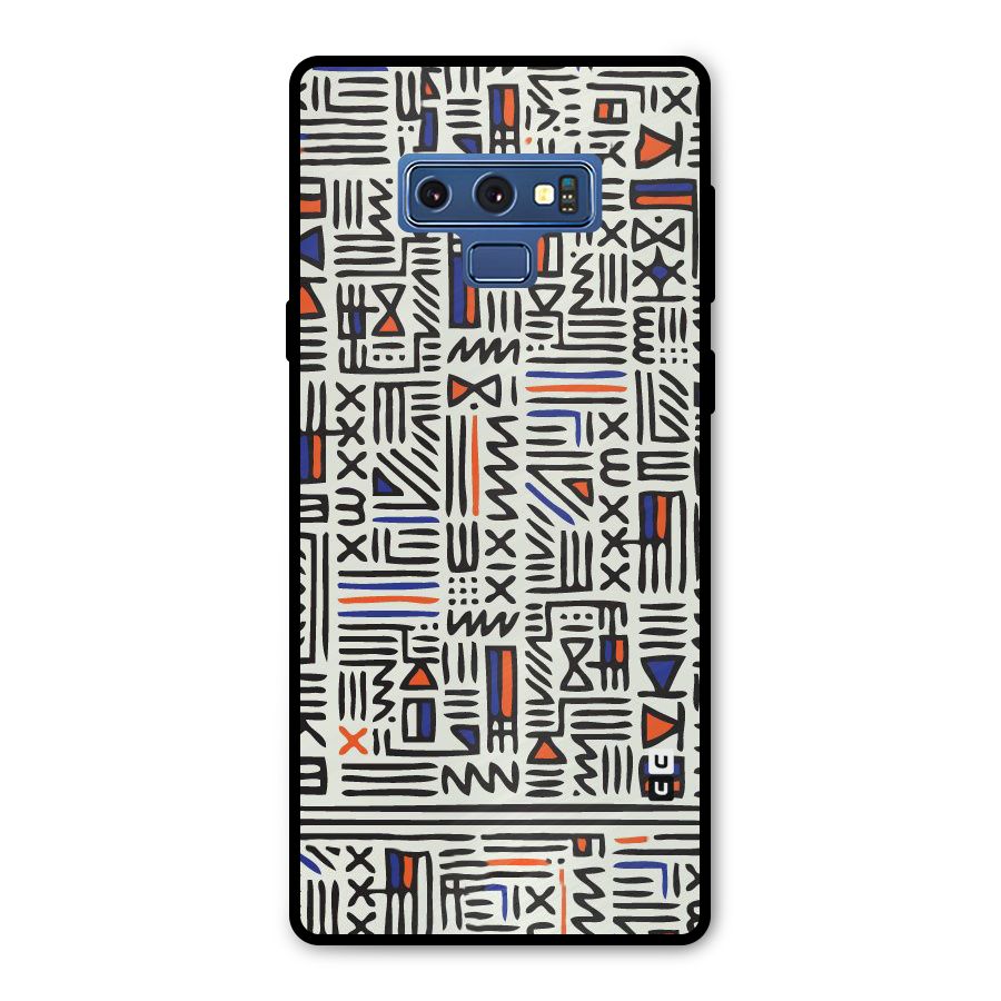 Orange Blue Number Metal Back Case for Galaxy Note 9