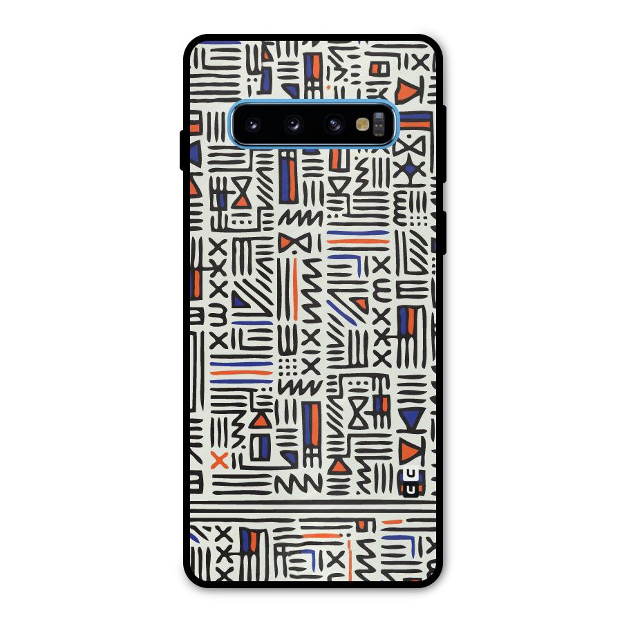 Orange Blue Number Metal Back Case for Galaxy S10