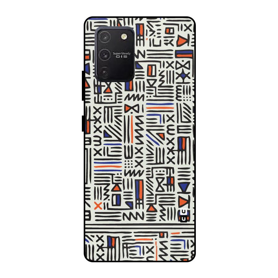 Orange Blue Number Metal Back Case for Galaxy S10 Lite