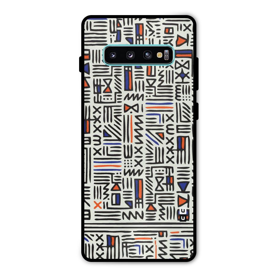 Orange Blue Number Metal Back Case for Galaxy S10 Plus