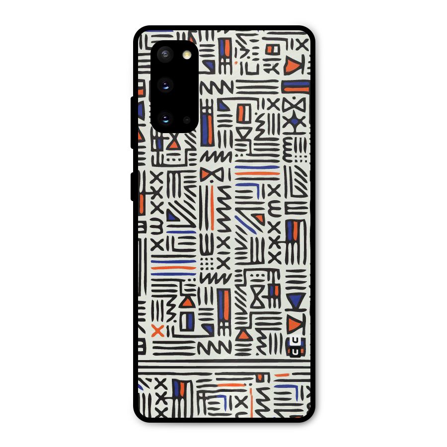 Orange Blue Number Metal Back Case for Galaxy S20