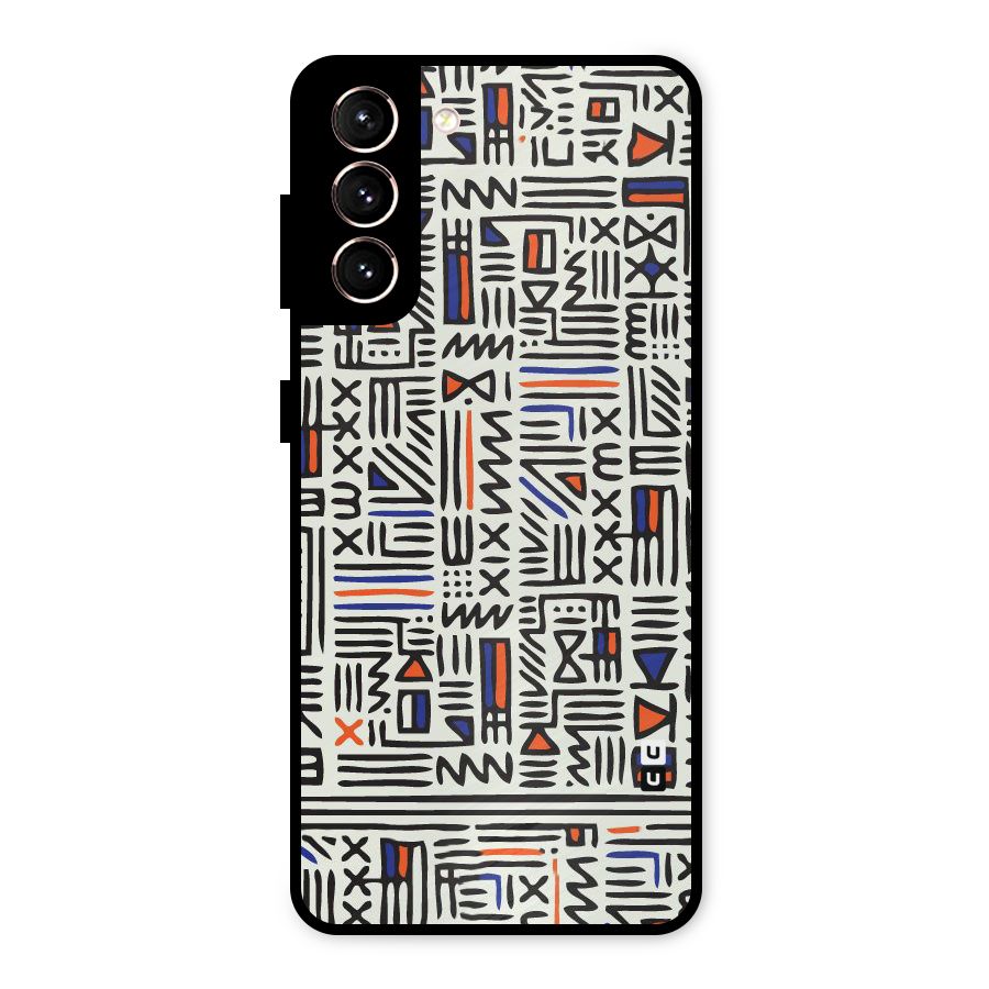 Orange Blue Number Metal Back Case for Galaxy S21 5G