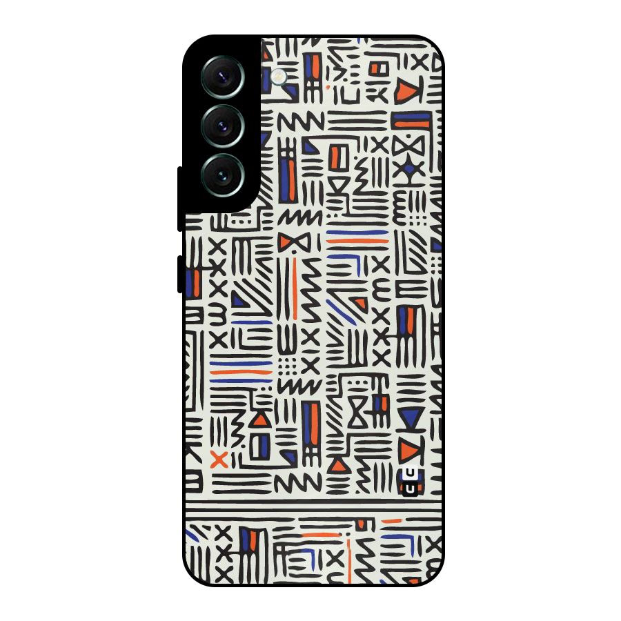 Orange Blue Number Metal Back Case for Galaxy S22 Plus 5G