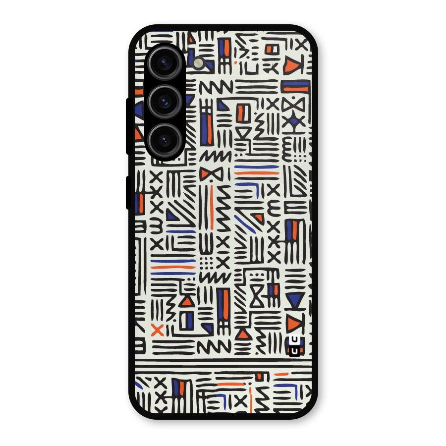 Orange Blue Number Metal Back Case for Galaxy S23