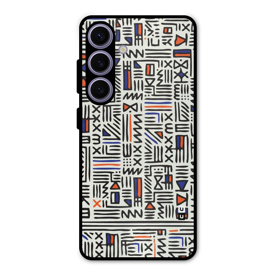 Orange Blue Number Metal Back Case for Galaxy S24
