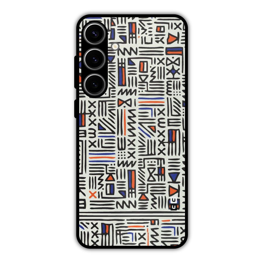Orange Blue Number Metal Back Case for Galaxy S24 Plus
