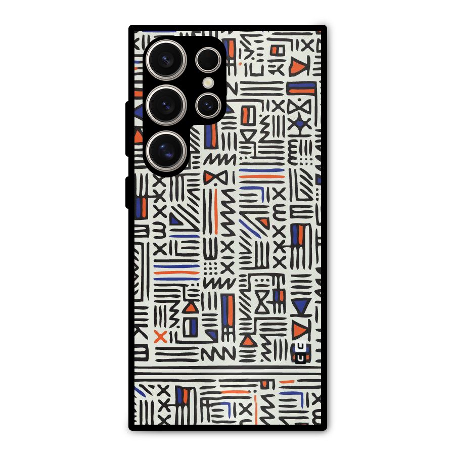 Orange Blue Number Metal Back Case for Galaxy S24 Ultra