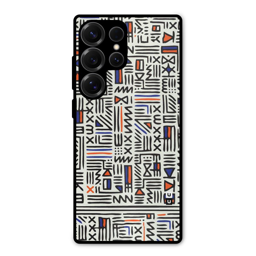 Orange Blue Number Metal Back Case for Galaxy S25 Ultra