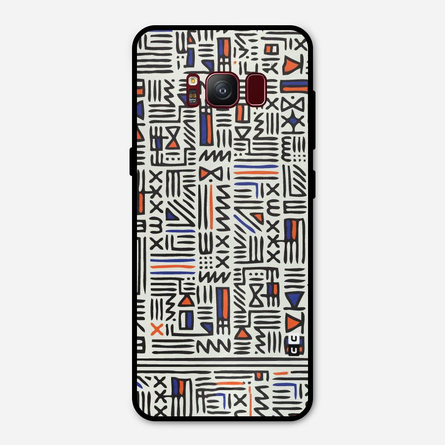 Orange Blue Number Metal Back Case for Galaxy S8