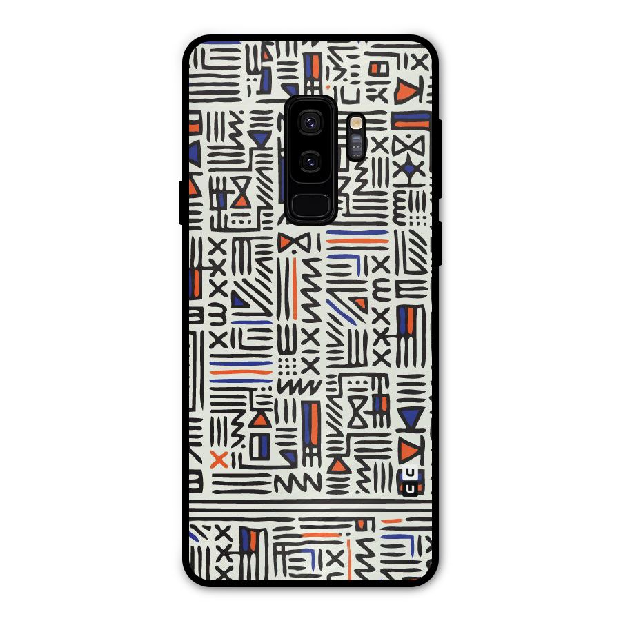 Orange Blue Number Metal Back Case for Galaxy S9 Plus