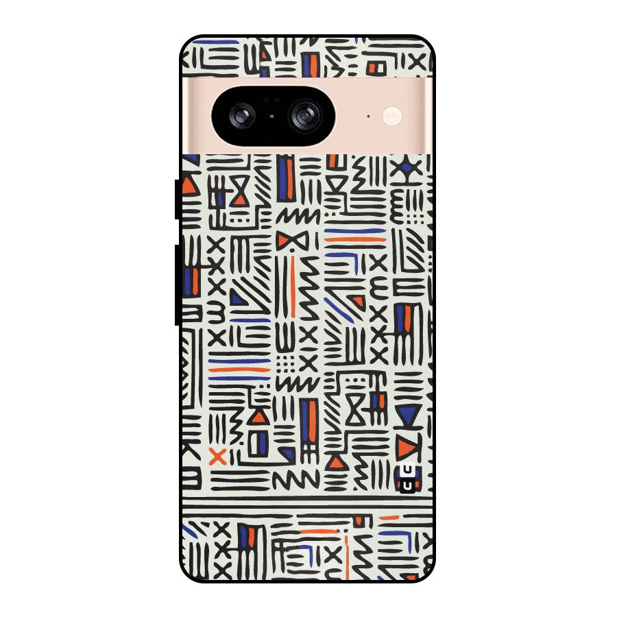 Orange Blue Number Metal Back Case for Google Pixel 8