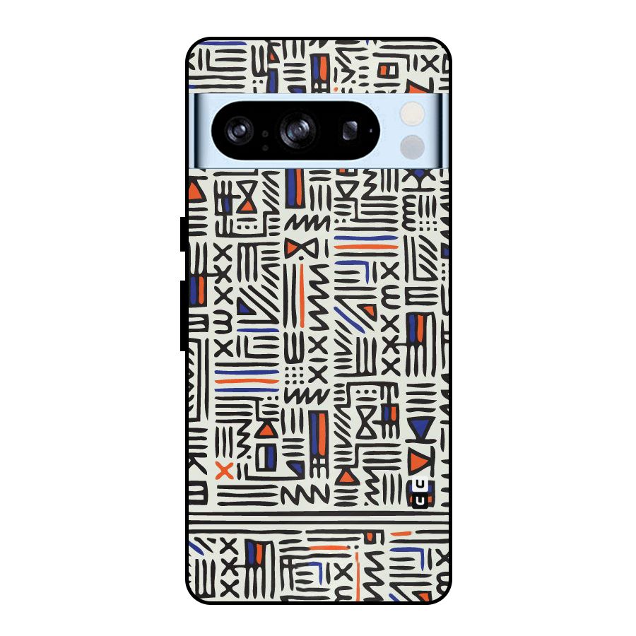 Orange Blue Number Metal Back Case for Google Pixel 8 Pro