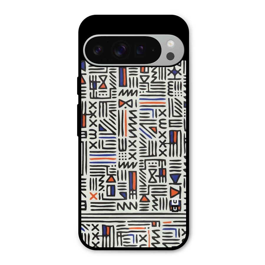Orange Blue Number Metal Back Case for Google Pixel 9 Pro XL