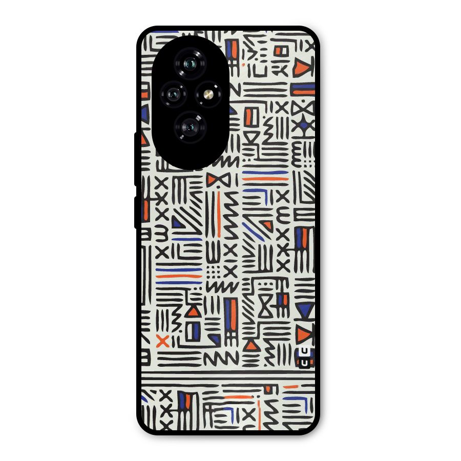 Orange Blue Number Metal Back Case for Honor 200