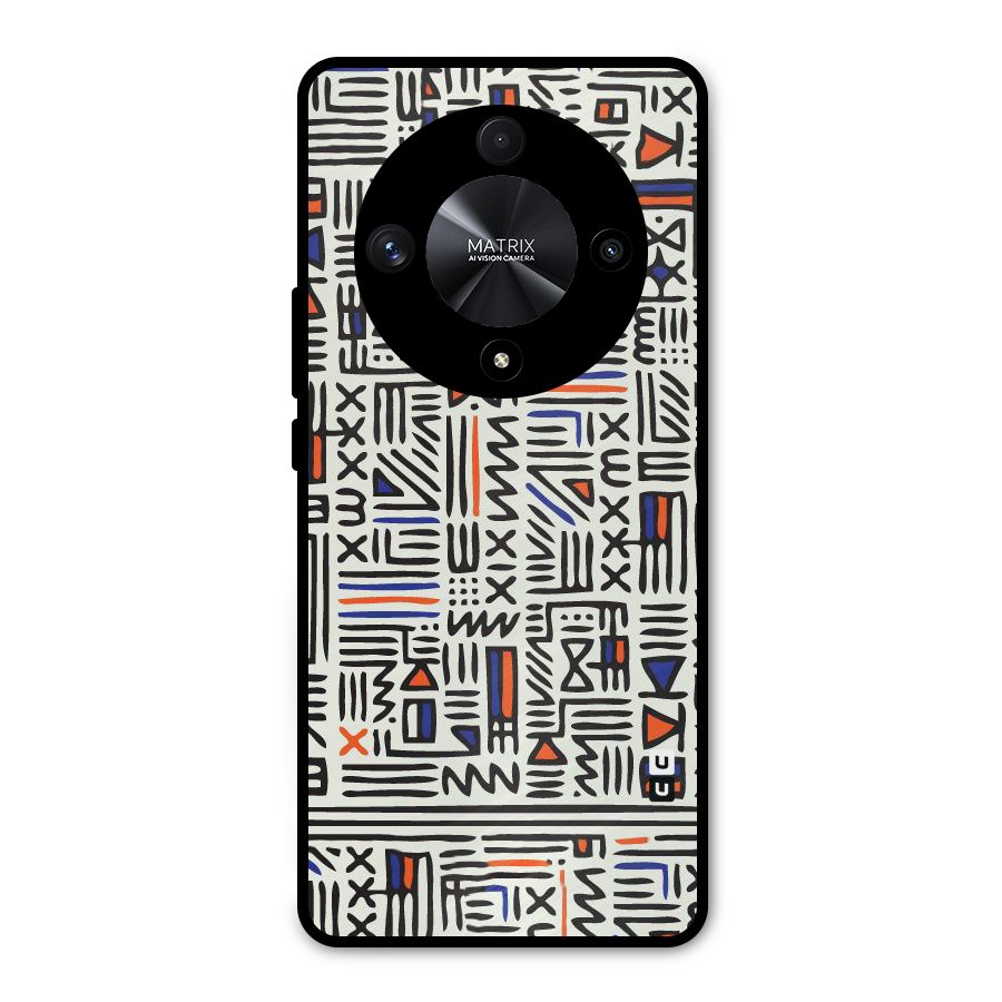Orange Blue Number Metal Back Case for Honor X9b